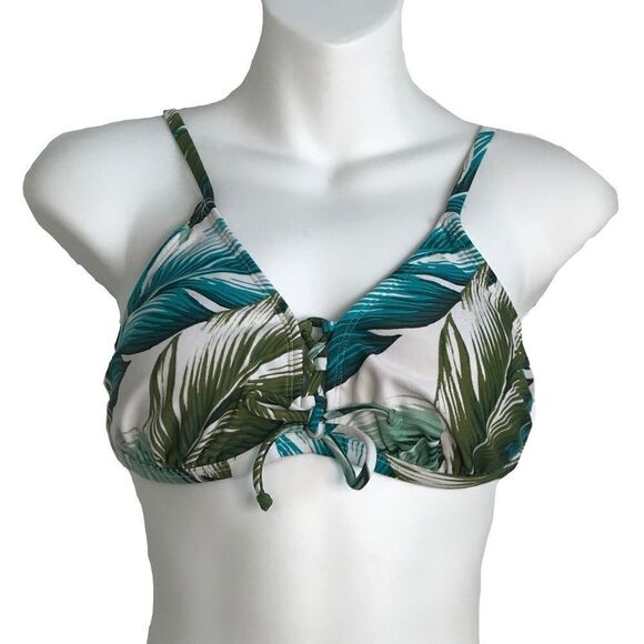 Xhilaration Other - Tropical Palm Leaves Bikini Top Blue Green Size Large